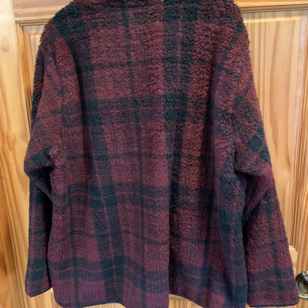 NWT Plaid Sherpa Zip-Up Jacket - Picture 7 of 8